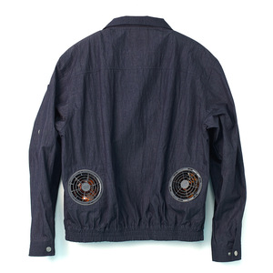 Aubert <b>Cooling</b> <b>Jacket</b> Navy Blue Long Sleeve Fan Enhanced Work Wear Manufacturing Protection Unisex Mandarin Collar - Product Image 2