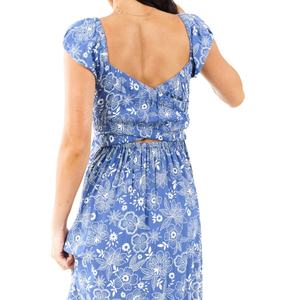 Vestido Midi Estampado Floral Estilo Boho, Vestido Casual de Verano para Mujer con Mangas Cortas y Dobladillo Asimétrico - Product Image 4
