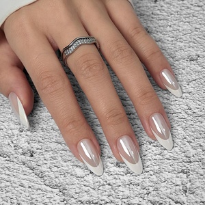 Uñas Postizas de Lujo con Acabado Almendrado, Uñas Artificiales de Gel Suave con Punta Francesa, Kits de Uñas Postizas al por Mayor - Product Image 2