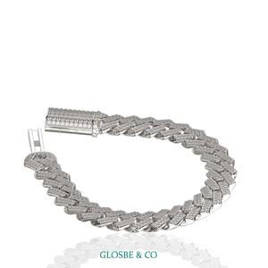 Everyday Wear GRA Round Synthetic (lab grown) Viet Nam Large Cuban Moissanite Diamond <b>Bracelet</b> for <b>Men</b> - Product Image 4