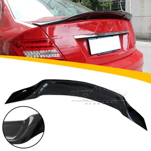 HS Car Spoilers Accessories Manufactory ABS Carbon Fiber R Style Rear Trunk Spoiler For Mercedes Benz C-Class W204 2008-2013