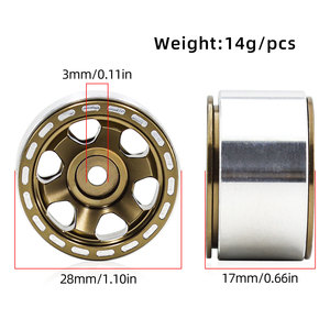 Jantes Beadlock en alliage de 1,0 pouce pour voitures RC, pièces de mise à niveau pour modèles 1/18 <span class=keywords><strong>Trx4M</strong></span>, 1/24 Scx24, Fms, Fcx24, Gladiator, Bronco, C10, accessoires métalliques - Product Image 6