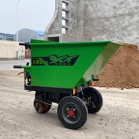 Carretilla Volquete Eléctrica Recargable de 3 Ruedas y 500 kg de Capacidad - Tolva de Cenizas con Batería y Empuje Manual para Construcción, Minería y Agricultura