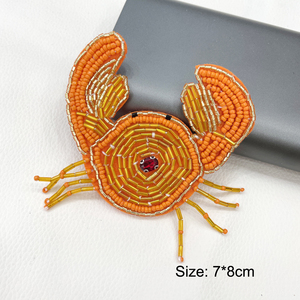 PH163 Toppe Ricamate 3D di Alta Qualità con Perline a Forma di Granchio e Gamberetto, Decorazioni Alla Moda Fai-da-Te per Gioielli, Borse, Cappelli e Abbigliamento - Product Image 5