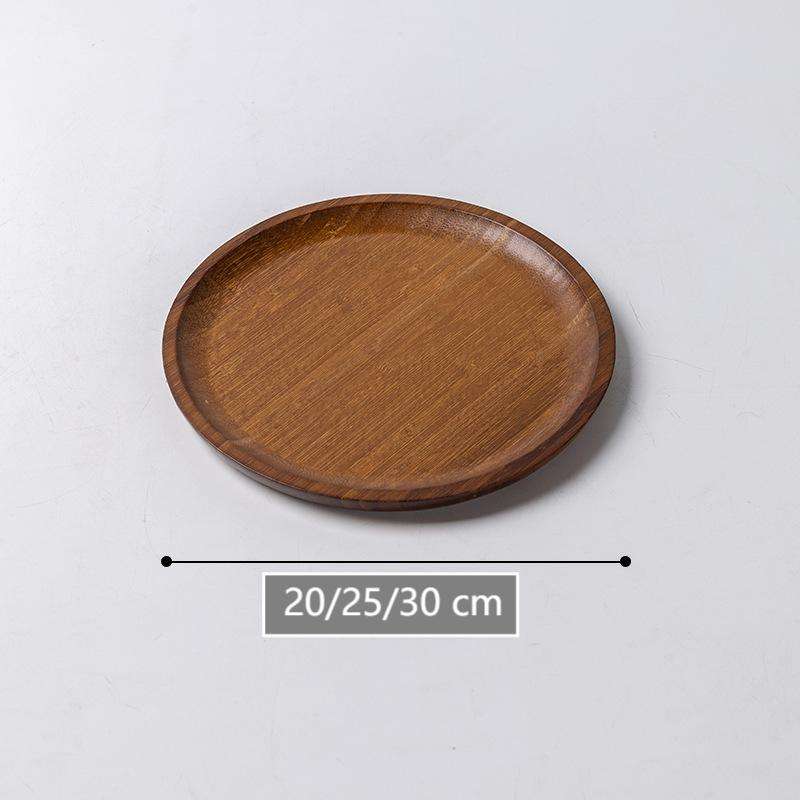 ถาดกลมสีน้ำตาล