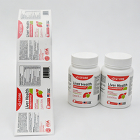 Étiquettes BOPP mates violettes imprimées sur mesure, résistantes à la déchirure, impression flexographique, autocollantes pour bouteilles de produits de santé