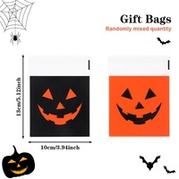 Halloween Zwart Oranje Boze Pompoen Snoepzak Feestelijke Stijl Feestelijke Snoep Snack Opbergzak Vakantie Cadeau Zelfdichtende Plastic Bakzak