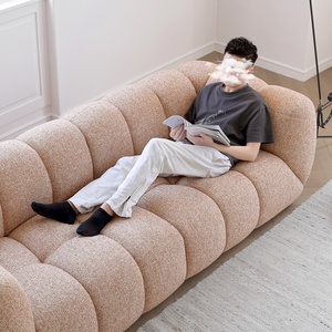 Zayshine Sofá de Salón de Lujo Moderno Francés de Terciopelo Crema Tipo Teddy, Juego de Sofás Modular de 3 Plazas para Villa y Apartamento, Sofá Recto de Diseño - Product Image 5