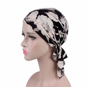 Women Soft Wrinkle <b>Head</b> Scarf Chemo Hat Turban Pre-Tied Headwear Bandana Headscarf Tichel for <b>Head</b> <b>Cover</b> Hair Loss Scarf Wrap - Product Image 1