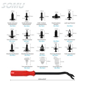 415 Stück Karosserie Kunststoff Push Pin Clips Kotflügel Stoßstangen befestigungen Sortiment mit Schrauben dreher - Product Image 3