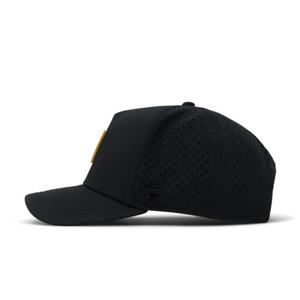 Casquette de golf OEM personnalisée en maille perforée avec logo, 5 panneaux, visière légèrement incurvée, snapback, patch en caoutchouc imperméable - Product Image 3