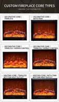 Chimenea Eléctrica Integrada SZKEYAA para Sala de Estar/Hotel, Calefacción Decorativa para Pared, Chimenea con Llama LED de Colores