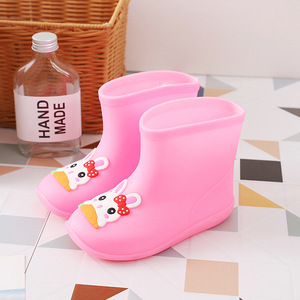 Cute Cartoon Little Yellow <strong>Duck</strong> Children's Unisex Mid-Calf Waterproof <strong>Rain</strong> <strong>Boots</strong> with PVC Upper Polyester Lining - Product Image 4