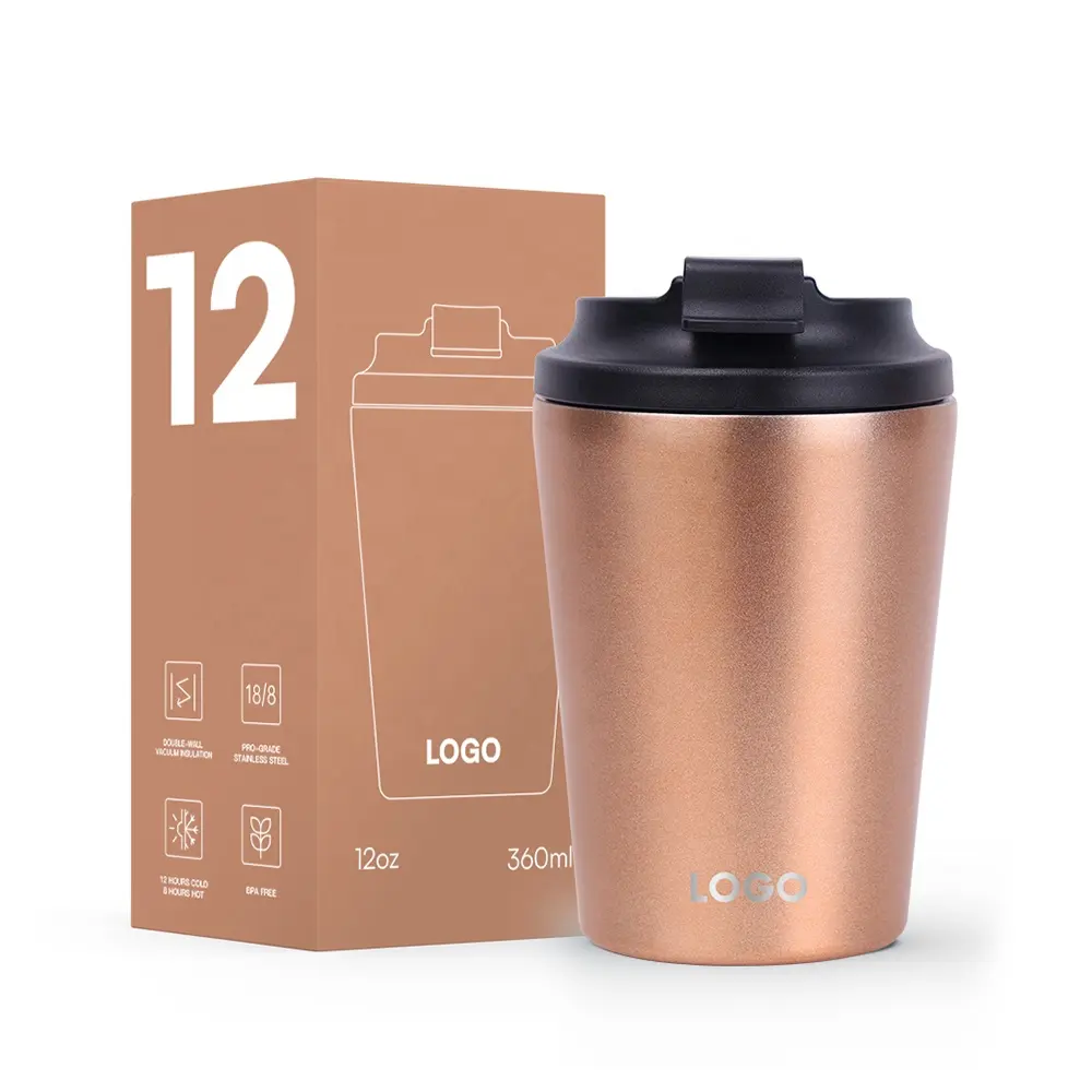 China Nieuwe Aankomst Food Grade Bpa Gratis Dubbele Muur Vacuum 12Oz Koffie Tumbler Met Deksel Kids Tuimelaars