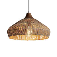Lustre en rotin tissé à la main de style Wabi-Sabi, design rétro japonais Zen, lumière LED à économie d'énergie pour restaurant, salle à manger, bar, café