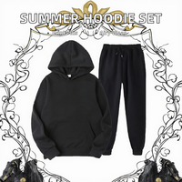 Ensemble deux pièces pour homme, mode printemps, couleur unie, respirant, polyester/coton, coupe ample, sweat à capuche et pantalon de jogging, personnalisable, tricoté