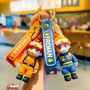 Llavero <span class=keywords><strong>de</strong></span> Silicona con Dibujo Animado <span class=keywords><strong>de</strong></span> Bombero, Colgante para Mochila, Recuerdo del Mes <span class=keywords><strong>Nacional</strong></span> <span class=keywords><strong>de</strong></span> Seguridad contra Incendios, Regalos Creativos - Product Image 3