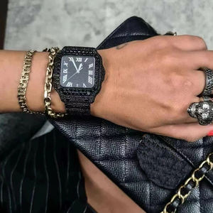 Reloj de Pulsera Deportivo de Lujo ETA con Esfera Negra, Acero Inoxidable, Estilo Hip Hop, con Moissanita y Diamantes para Raperos - Product Image 3