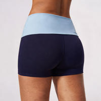 GH Wholesale Shorts de yoga pour femmes effet seconde peau, taille haute repliable, color block, effet ventre plat et rehaussement des fesses, pour la gym et le yoga