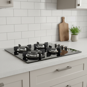 Estufa de gas de 4 quemadores, de vidrio, duradera, de bajo consumo, diseño impermeable, 1 año de garantía, para uso doméstico y en caravanas. - Product Image 2