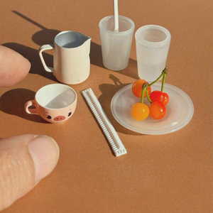 Miniaturas de Vasos y Platos de Vidrio Transparente de Colores para Casa de Muñecas Blythe, Accesorios de Escena BB11 - Product Image 4