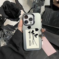 Coque de téléphone portable INS Simple Flowers Silver pour iPhone 16 Plus 15 Pro Max 14 13 12 11 IMD Transparente Antichoc