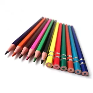厂家批发最佳礼品软铅7英寸六角12塑料彩色锡盒铅笔