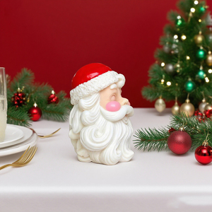 Laughing Santa Head Silicone Mold Christmas Santa Claus Candle Wax Mould Gypsum Resin <b>Crafts</b> Cake Decorating <b>Tools</b> - Product Image 2