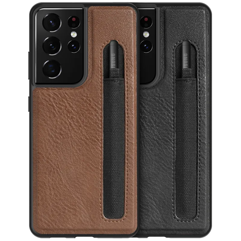 New Nillkin High-quality leather folding screen Cover mobile phone case for Samsung Galaxy S21 Ultra Aoge Leather Case