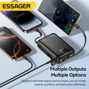 Batterie Externe Portable <span class=keywords><strong>Essager</strong></span> ES-D025 65W 20000Mah avec Charge Rapide pour Ordinateur Portable, Câbles Intégrés et Affichage LED - Product Image 6