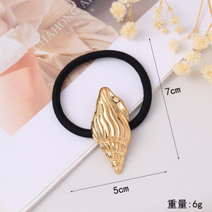 Coleteros Metálicos de Verano Estilo Océano, Coleteros con Forma de Estrella de Mar y Concha, Coleteros de Tela Negra, Paquetes de Coleteros Lisos - Product Image 4