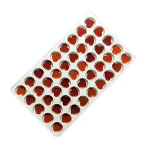 Natural Carnelian Stone Double Flat Red Heart Agate Gemstones for Pendant Jewelry