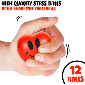 लाल फोम स्क्विशी खिलौने तनाव गेंदों का सामना बच्चों और वयस्कों के लिए दिल निचोड़ें - Product Image 2