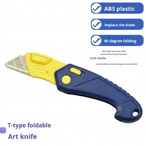 <span class=keywords><strong>Couteau</strong></span> à papier peint pliable de qualité industrielle, épaissi, en forme de trapèze, avec crochet pour <span class=keywords><strong>d</strong></span>énuder les câbles, <span class=keywords><strong>couteau</strong></span> multi-angles pour électricien - Product Image 4