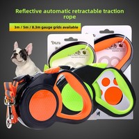 Laisse Rétractable pour Chien, Laisse de Promenade Réfléchissante, Surface de Corde Plus Sûre la Nuit, Frein à Un Bouton, Fournitures pour Animaux de Compagnie en Gros