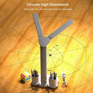 Çift kafa takvim tarihi ile şarj edilebilir LED masa lambası yatak odası çalışma okuma lambaları için kalemlik ile dokunmatik gece ışıkları - Product Image 3