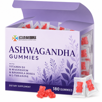 Gummies de Magnésium et Ashwagandha Personnalisées OEM ODM Marque Privée, 180 Comprimés, 300mg, Formule Personnalisée, Contrat