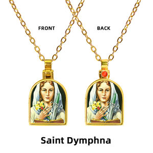 Liontin Penyembuhan Inspirasi Saint Dymphna GIVELUCK, Perlengkapan Toko Suvenir Perjalanan - Product Image 4