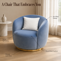 Chaise simple en tissu italien léger et luxueux pour villa, salon, design d'intérieur, fauteuil en velours bleu de haute qualité