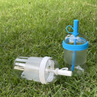 Mignonne tasse à café transparente en plastique pour l'extérieur avec couvercle et paille, mug de voyage portable pour cadeaux