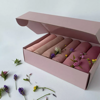 Boîte postale de luxe, châle, Hijab, écharpes, expédition personnalisée, boîtes d'emballage en carton, ensemble d'écharpe, mousseline de soie, hijab, boîte cadeau