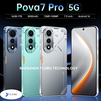 POVA7 PRO 16G+1TB Android 15 Smartphone 5G de 7.3 Pulgadas con Reconocimiento de Escenas por IA, Pantalla Perforada, Batería de Larga Duración y Procesador Decacore