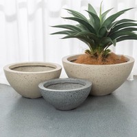 Pot de fleurs en ciment de style nordique en forme de bol, respirant et résistant à la corrosion, pour utilisation sur bureau ou au sol