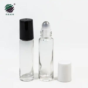 Envase cosmético de lujo Botella de vidrio de aceite esencial de forma cuadrada transparente de 10ml con tapa Bola de rodillo de acero con Servicio Postventa - Product Image 4