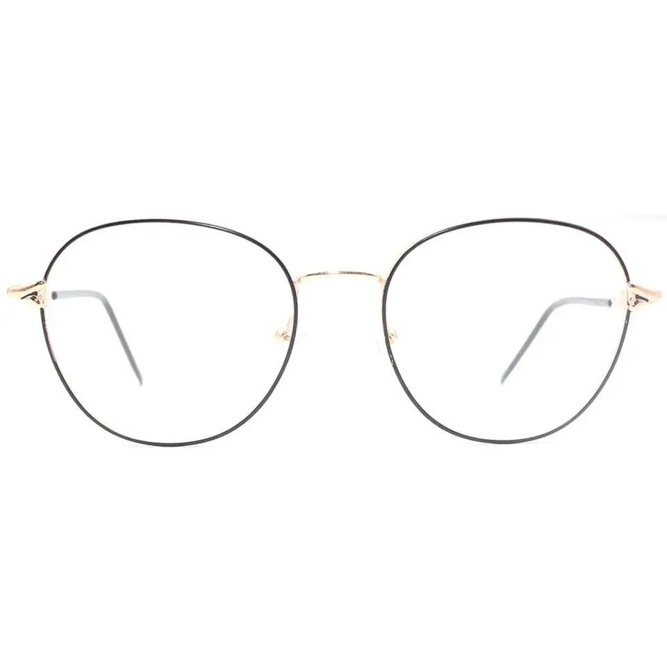 Montures de lunettes optiques internationales soudure laser logo personnalisé femmes montures de lunettes en métal couleurs mélangées