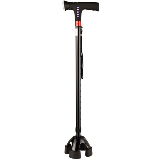 Adjustable Aluminum Folding Cane Strong Walking Stick with Flashing Light Height-Appearance Smart Product