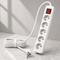 Rallonge électrique industrielle standard européenne à 5 prises, prise EU, 2 mètres, durable, IP20, 16A/10A, 250V/220V/110V