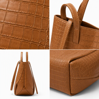 Sac à bandoulière en cuir véritable effet croco pour femme – Sac à main souple sculpté, spacieux pour la ville, minimaliste et personnalisable pour le quotidien