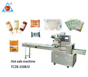 Automatic horizontal pouch sachet cake popsicle wrapping packaging machine noodle tissue soap pillow bag packing machine