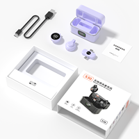 Microphone Lavalier Sans Fil S30 C Modèle Privé avec Éclairage LED RGB et Réduction de Bruit pour Enregistrement Live Android/iOS (Un Émetteur, Deux Récepteurs)